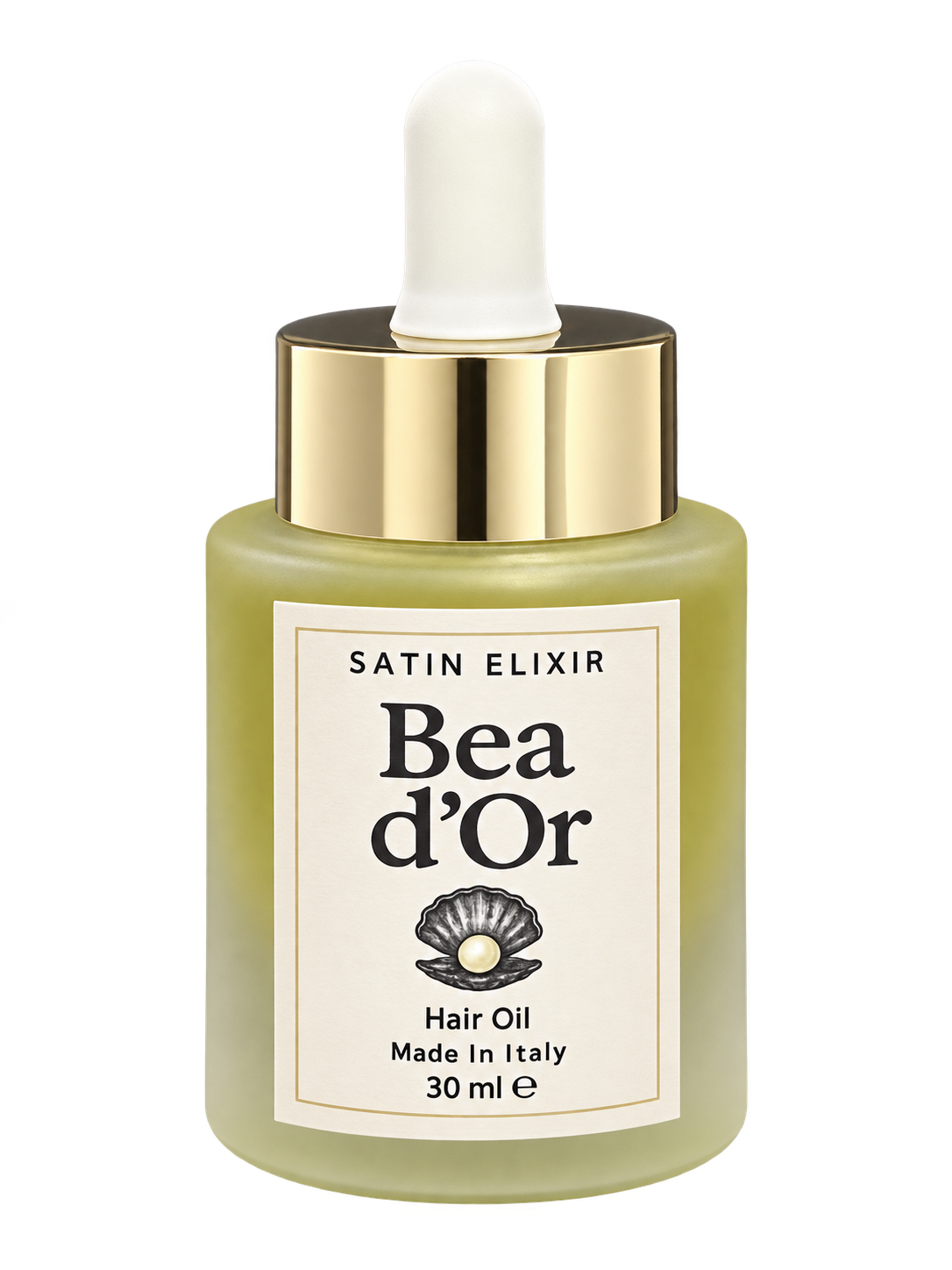 Satin Elixir 30 ml Bea d’Or, vetro satinato, oro e madreperla